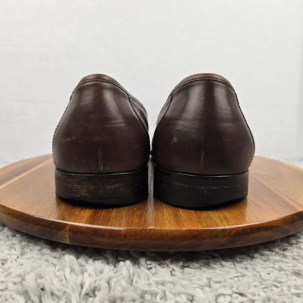 Cole Haan Mens 10.5M Ascot Brown Leather Business Casual Moc Toe Horsebit Loafer